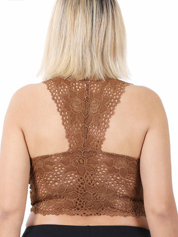 Longline Lace Bralette {Khaki or Deep Camel}